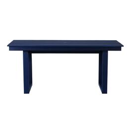 WestinTrends - Paloma 68" Outdoor HDPE Modern Rectangular Patio Dining Table With Umbrella Hole - Navy Blue