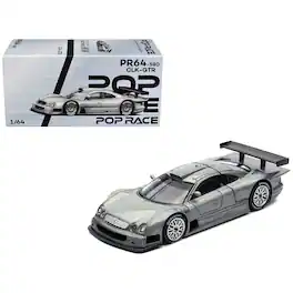 Mercedes-Benz CLK GTR Raw Metal 1/64 Diecast Model Car by Pop Race