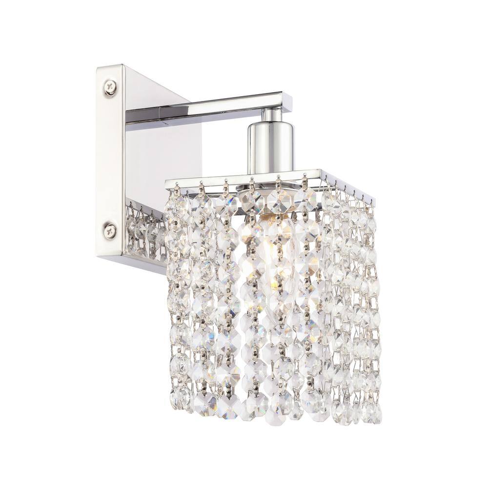 Alt View 2. Living District - Phineas 1 light Chrome and Clear Crystals wall sconce - Chrome And Clear Crystals.