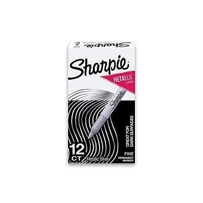 Sharpie METALLIC  
12 CT  
METALLIC SILVER  
PERMANENT MARKER  
FOR SURFACES  
GREAT DARK LINE  
FINE POINT