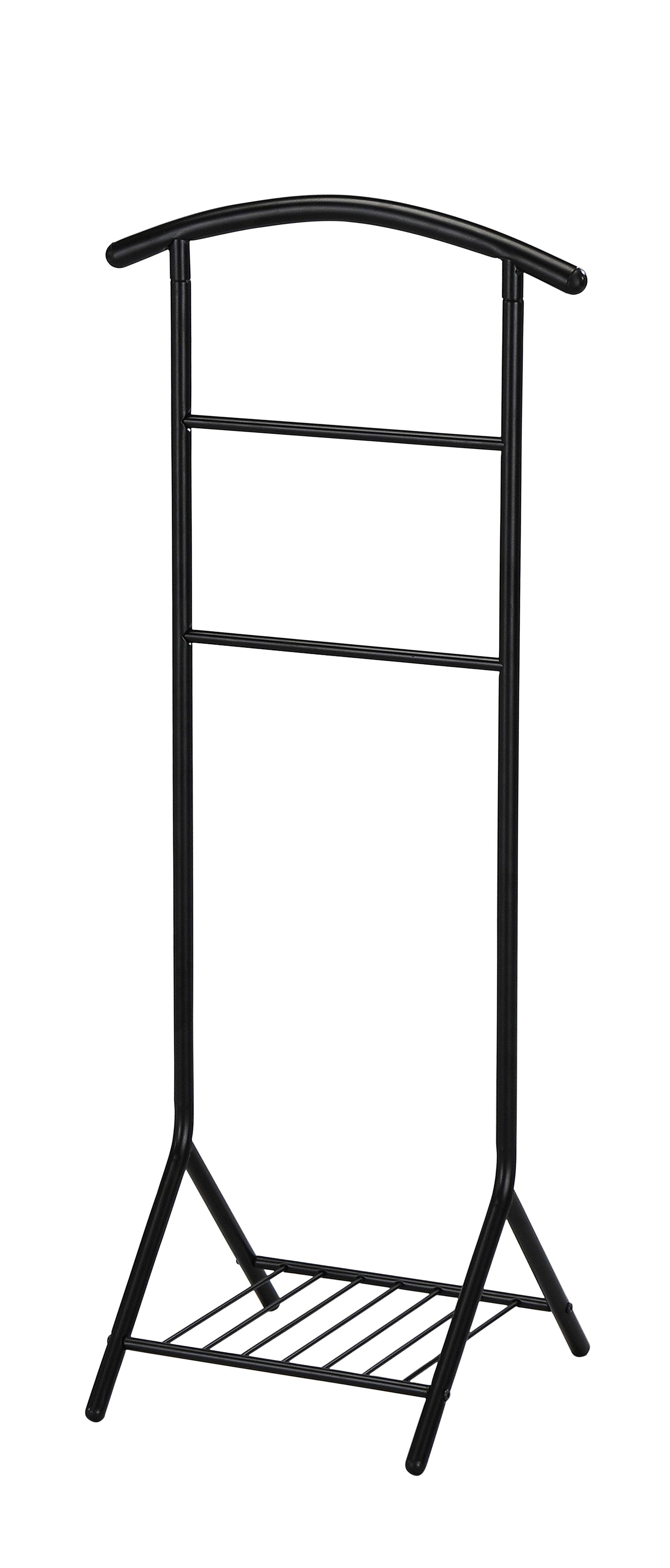 Angle. Kings Brand Furniture - Kings Brand Furniture - Amos Black Metal Wardrobe Suit Valet Stand Organizer, Clothes Rack, Contour Hanger - Black.