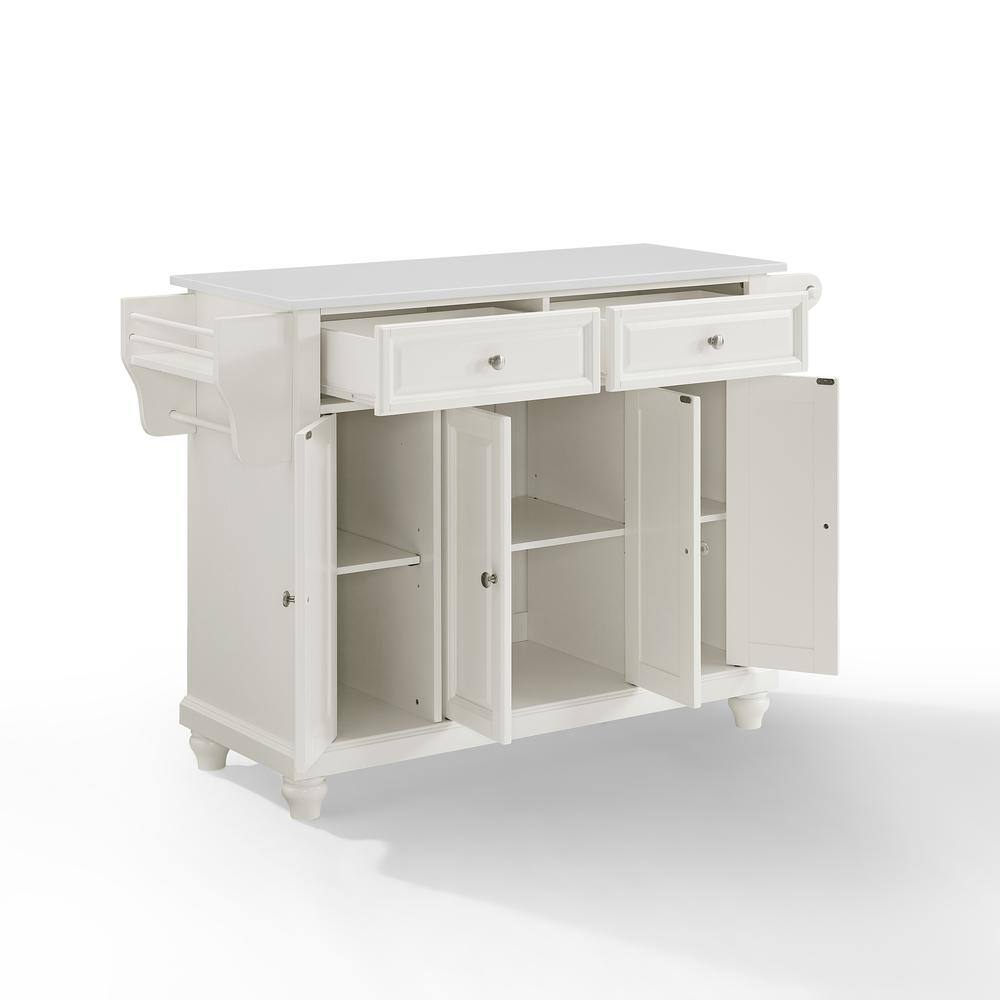 Back. Crosley Furniture - Cambridge Stone Top Full Size Kitchen Island/Cart - White.