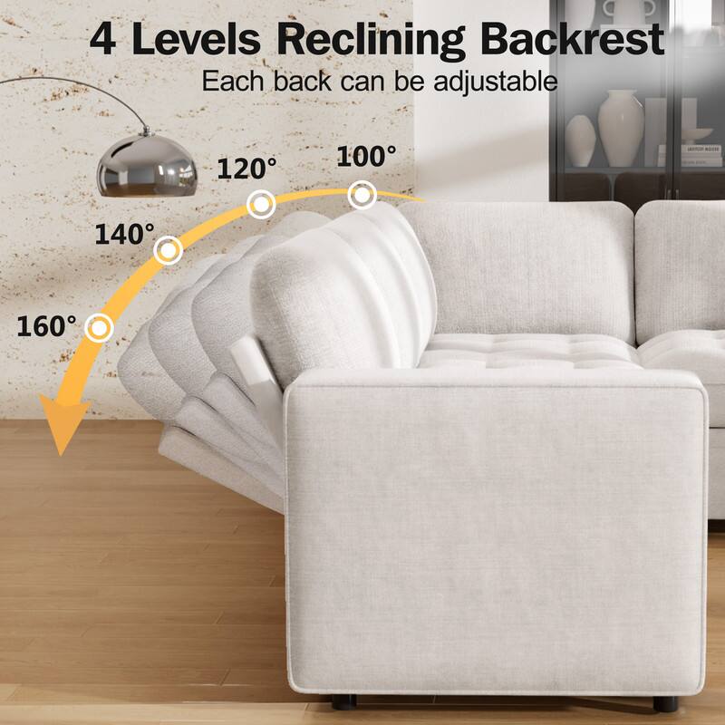 4 Levels Reclining Backrest  
Each back can be adjustable  
100°  
120°  
140°  
160°