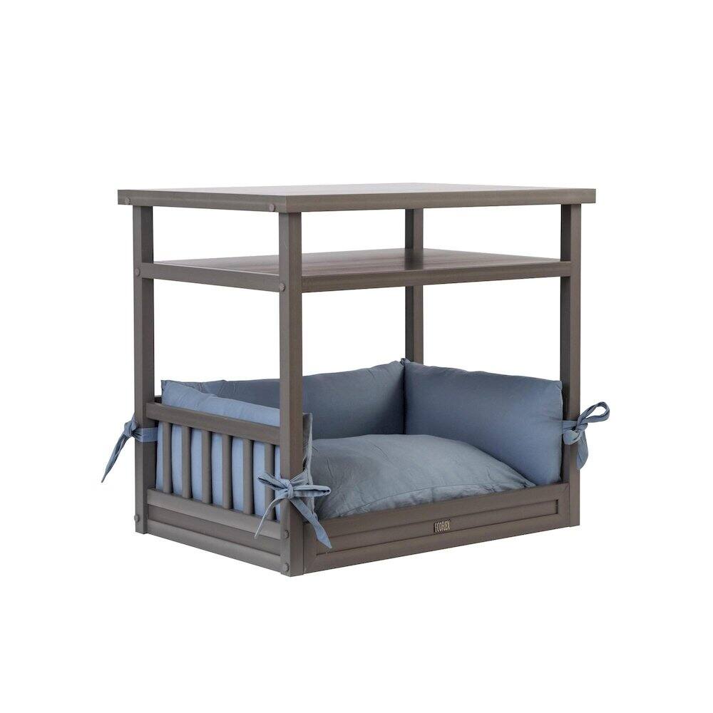 Front. New Age Pet - ECOFLEX Dog Bed Nightstand-Grey - Grey.
