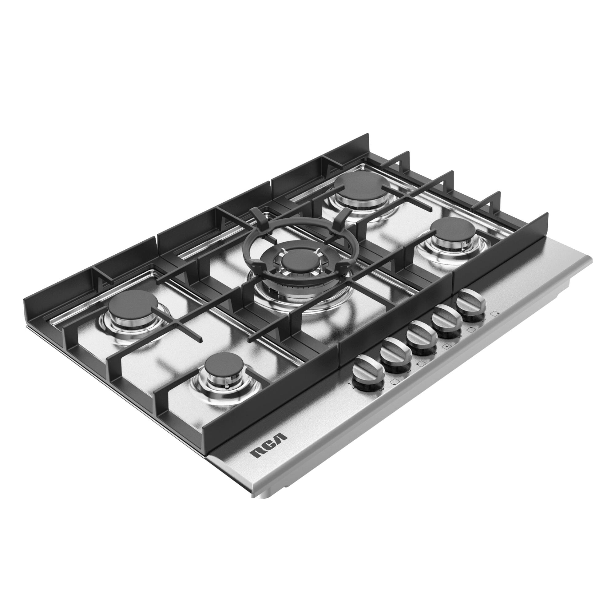Back. RCA - R-CTGC305SS 30 in. Century Collection Drop-In Gas Cooktop, 5 Burners, Cast Iron Grates, Metal Knobs in Stainless Steel - Stainless Steel.