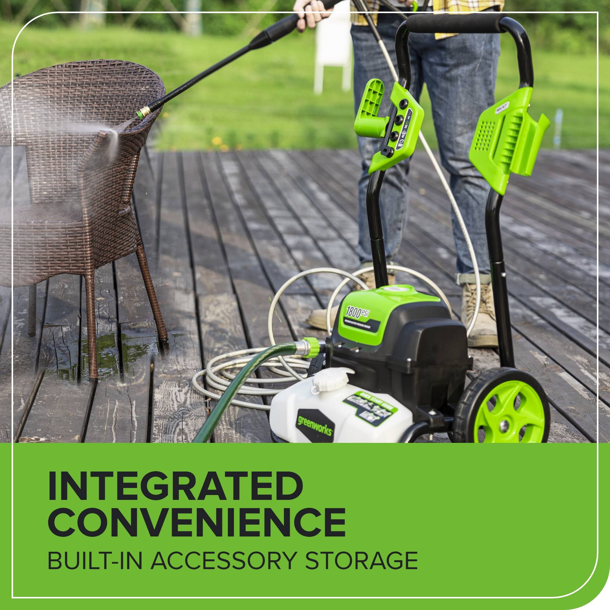 41 1800 - LK - KT sor - greenworks B INTEGRATED CONVENIENCE BUILT-IN ACCESSORY STORAGE