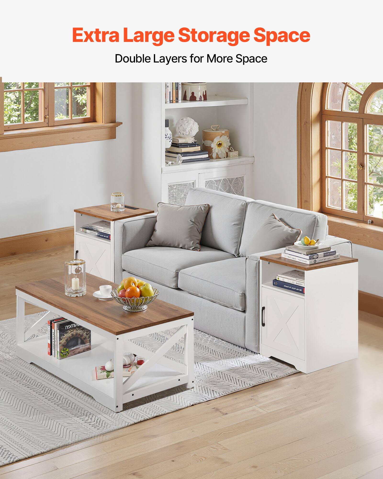 Extra Large Storage Space
Double Layers for More Space