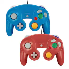 Kitcheniva - Wired NGC Controller Gamepad For Nintendo GameCube & Wii U Console 2 Pcs Red/Blue - Red / Blue