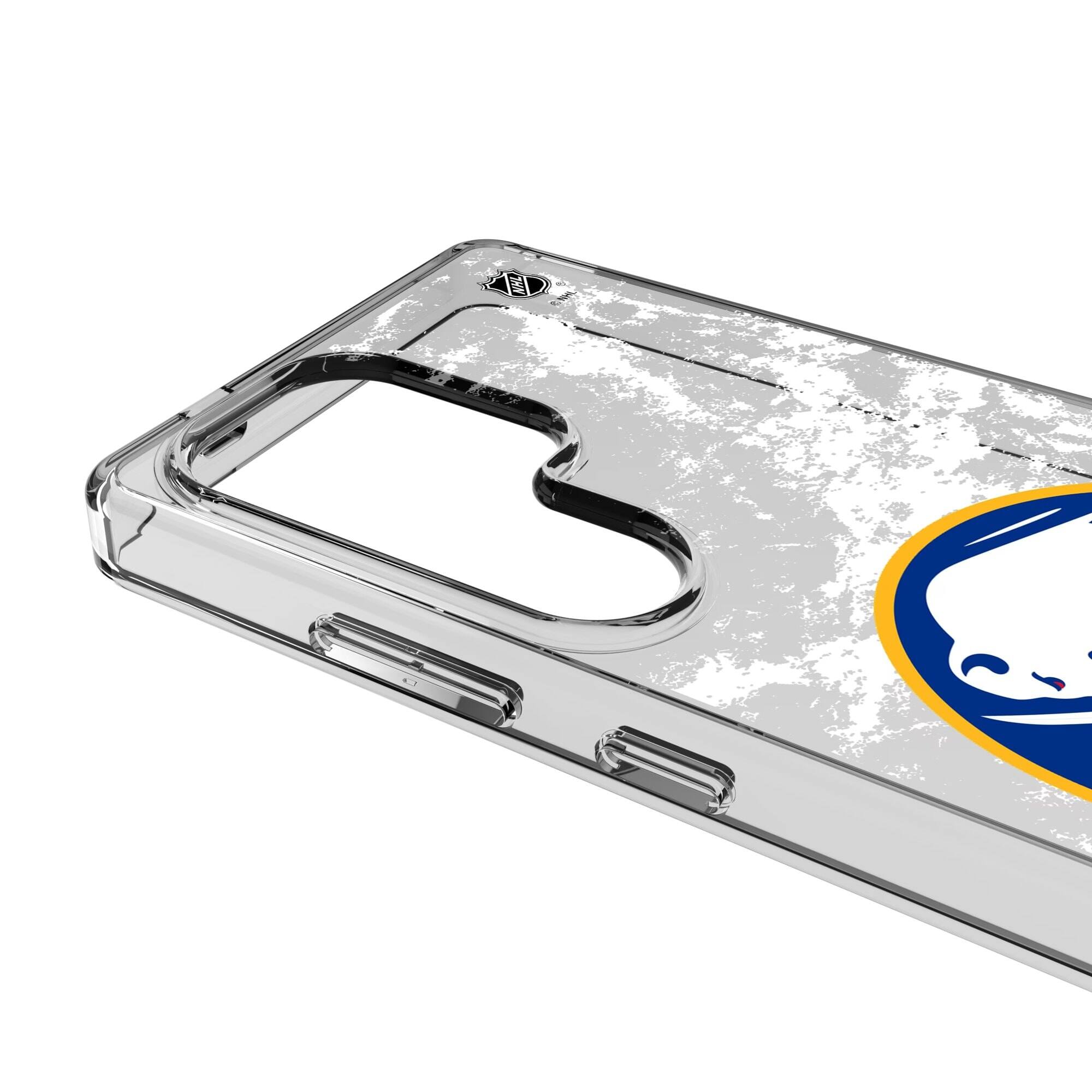 Alt View 2. Keyscaper - Buffalo Sabres Galaxy Stripe Clear Ice Case - S23 - Multicolor.