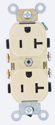 Leviton - 20-Amp 125-Volt 2-Pole 3-Wire Duplex Self-Grounding Receptacle, Nylon - Ivory