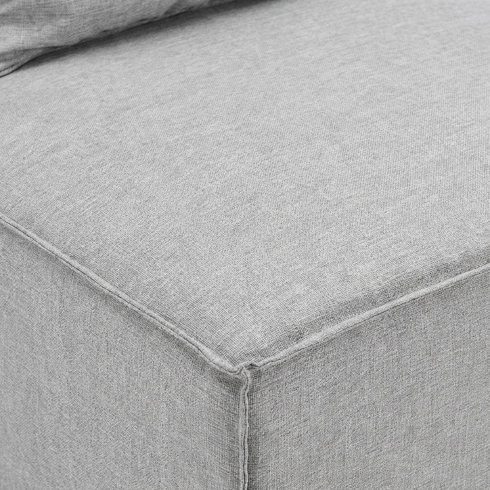 Alt View 1. Outdoor Escape - Outdoor Patio Upholstered Armless Sofa Chair With Cushioned Seat And Backrest - Gray.