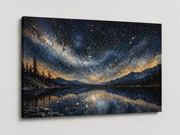 FC Design - Large Canvas 24x36" Abstract Starry Night Galaxy Reflection Painting Modern Wall Décor - MultiColor