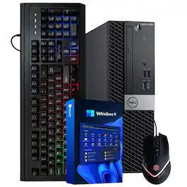 Dell - Refurbished Excellent - OptiPlex 5060 SFF Desktop PC, Intel i5-8600 up to 4.3GHz, 16GB DDR4 RAM, 500GB SSD+1TB HDD, USB WiFi, Windows11 Pro - Black