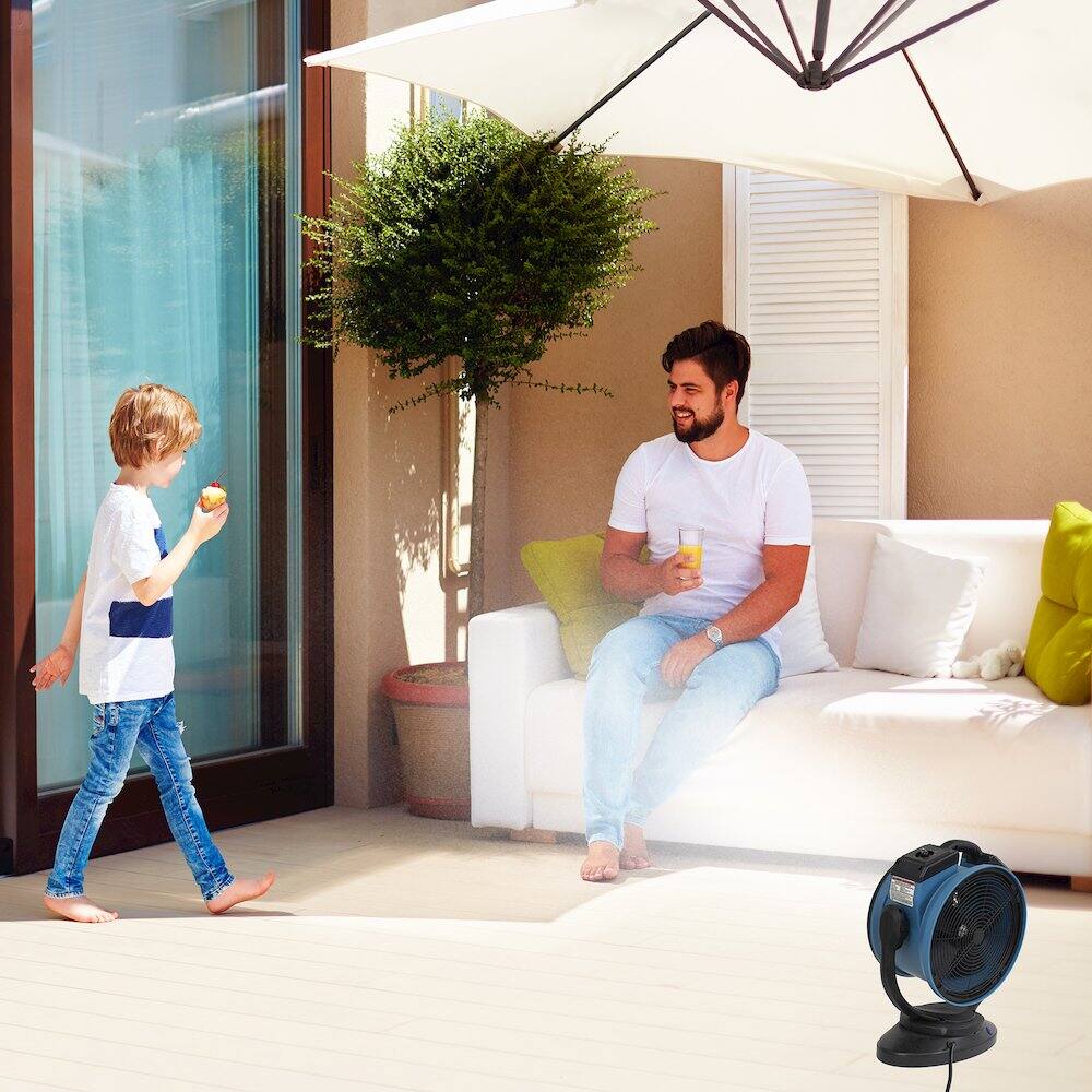 Alt View 6. XPOWER - Oscillating Portable 3 Speed Outdoor Cooling Misting Fan - Blue.