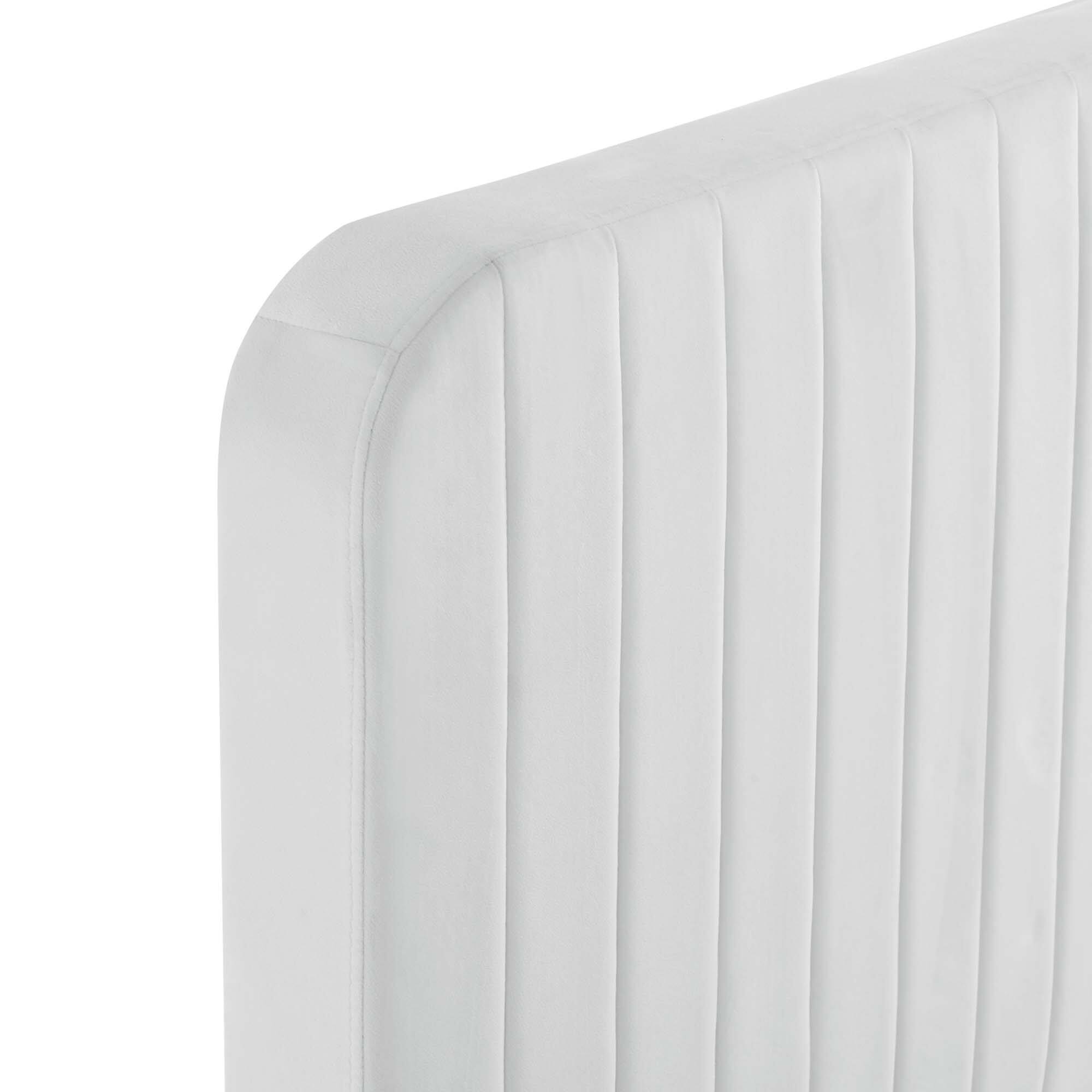 Alt View 2. Modway - Resort Upholstered Fabric Arched Round Twin Platform Bed - White.