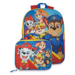 Paw Patrol - 16" School Backpack with Large Pocket & Rectangular Lunch Bag - Blue