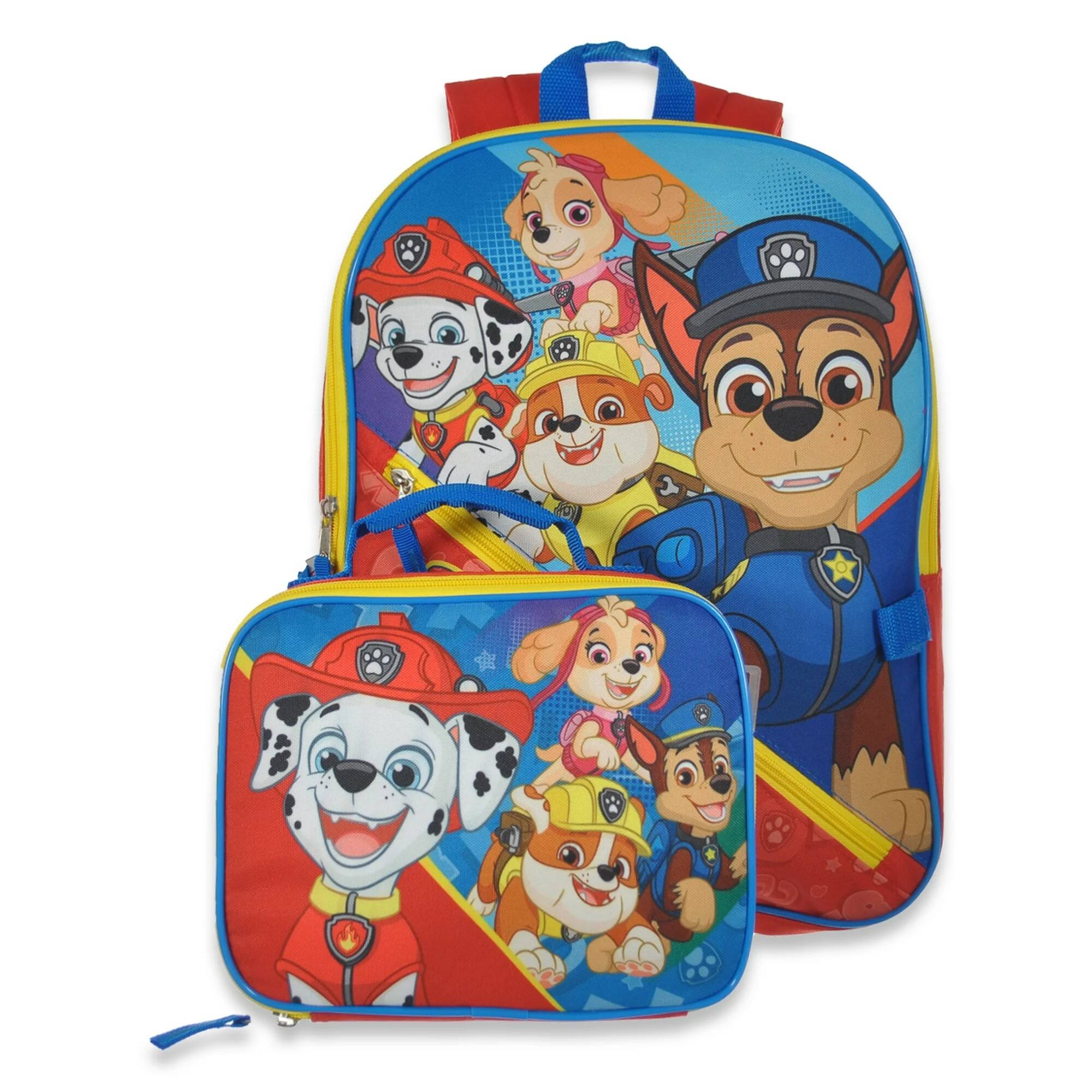 Front. Paw Patrol - Paw Patrol 16" School Backpack with Large Pocket & Rectangular Lunch Bag - Blue.