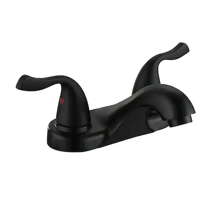 Front. Bothwa Home - Bothwa Home Two-Handle Bathroom Sink Faucet Lead-Free cUPC Mixer Double Handle Tap Deck Mounted - Matte Black.