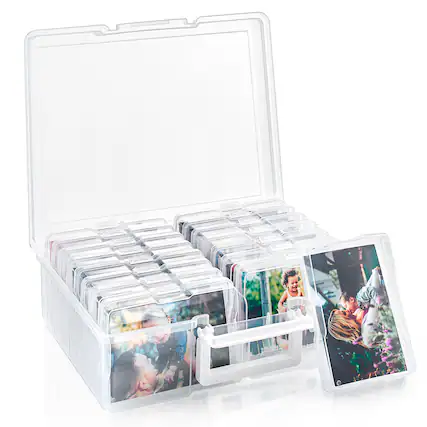 Front. Sorbus - Sorbus Clear Durable Box with 16 Cases (4" x 6") Organizers and Storage Cases - Great for Photo and Craft Organization - Clear.