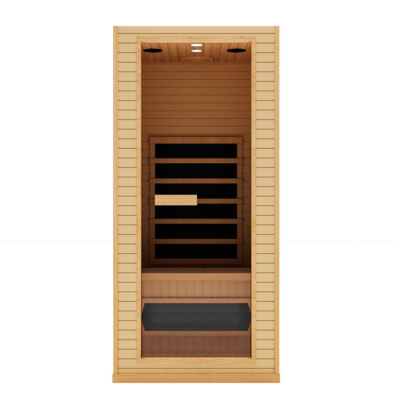 Alt View 5. U-HOMY - U-HOMY 1-Person Canadian Hemlock Infrared Sauna with Bluetooth, Reading Light & Digital Control - Wood color.