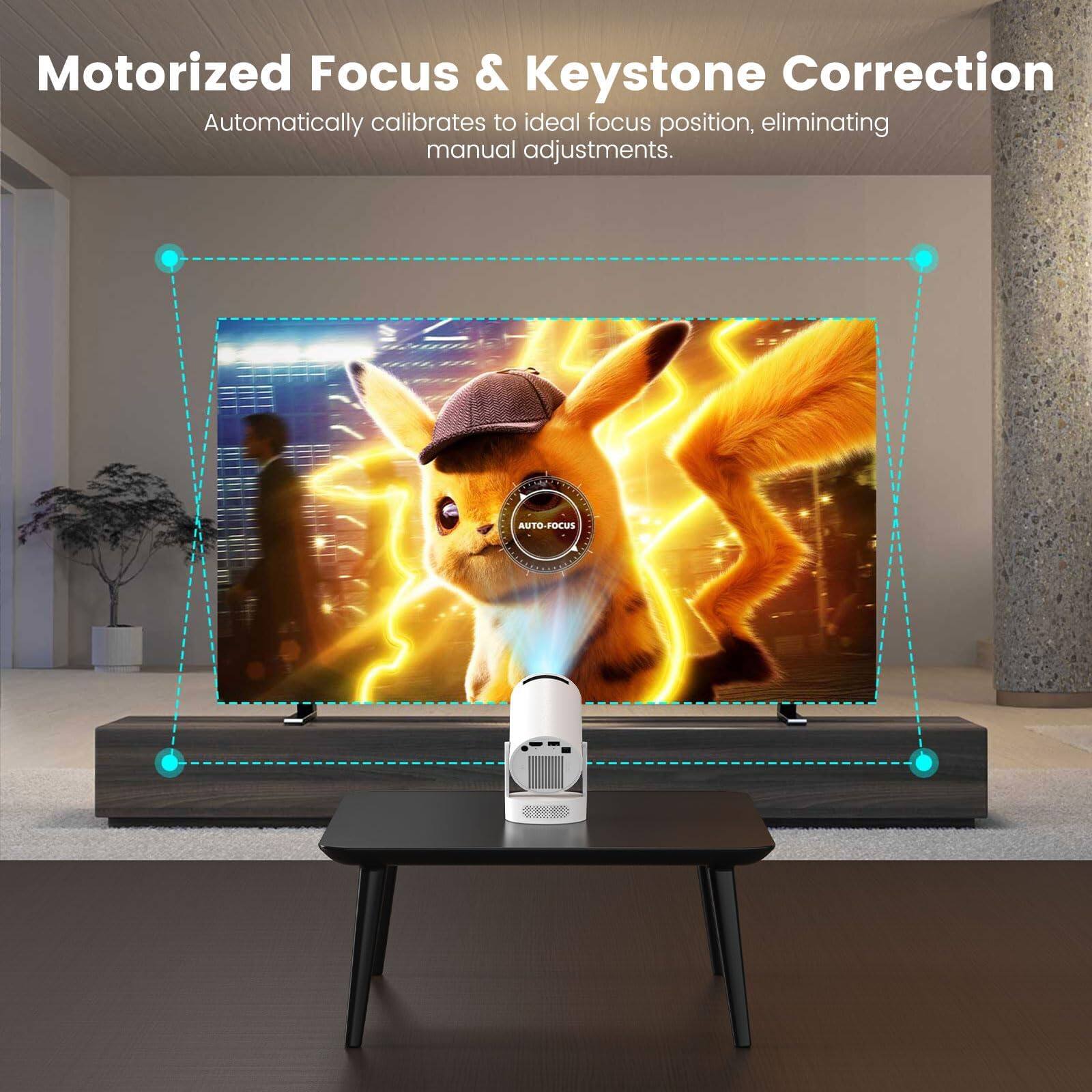 Motorized Focus & Keystone Correction  
Automatically calibrates to ideal focus position, eliminating manual adjustments.