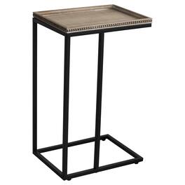 COZAYH - Farmhouse C End Table, Accent Furniture with Beaded Edge Tray Top - Black