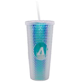 Logo Brands - Arizona Diamondbacks 24oz. Iridescent Studded Travel Tumbler with Straw - Multicolor