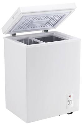 Loheer - Compact 2.5 Cu. Ft. Chest Freezer - Adjustable Thermostat, Deep Freeze to -0.4°F, Removable Basket - White