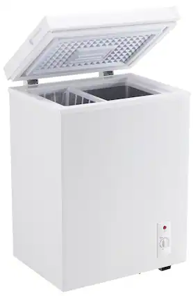 Front. Loheer - Compact 2.5 Cu. Ft. Chest Freezer - Adjustable Thermostat, Deep Freeze to -0.4°F, Removable Basket - WHITE.