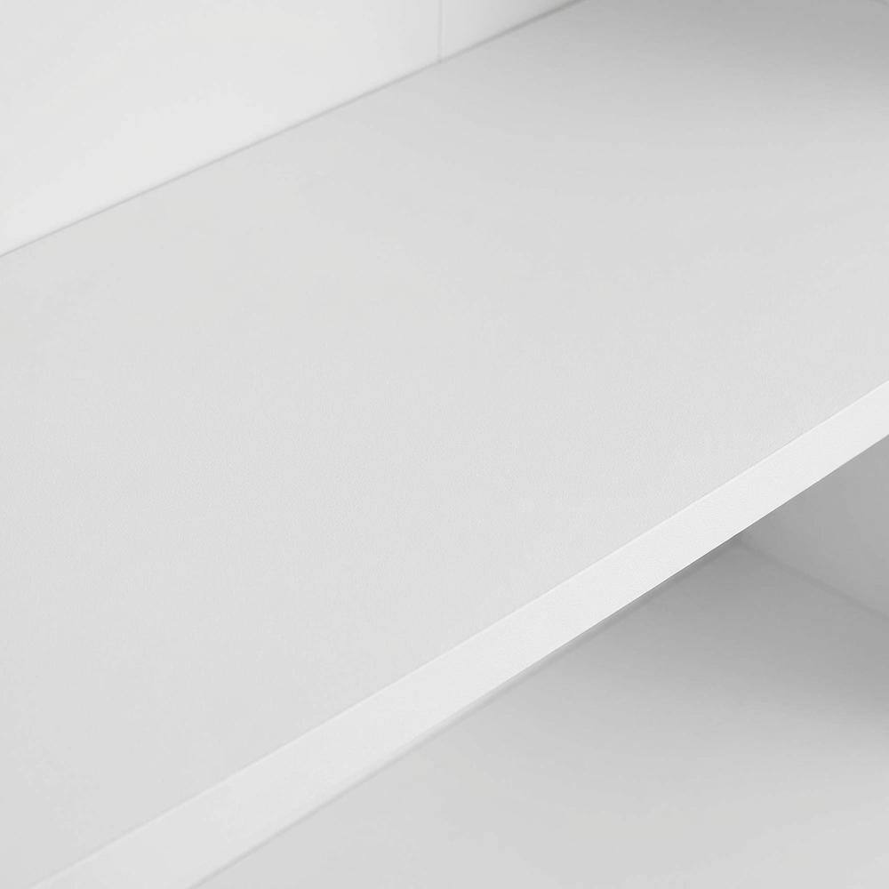 Alt View 1. FurniFact - Wooden bookcase with open shelves and modern design suitable for home or office - White.