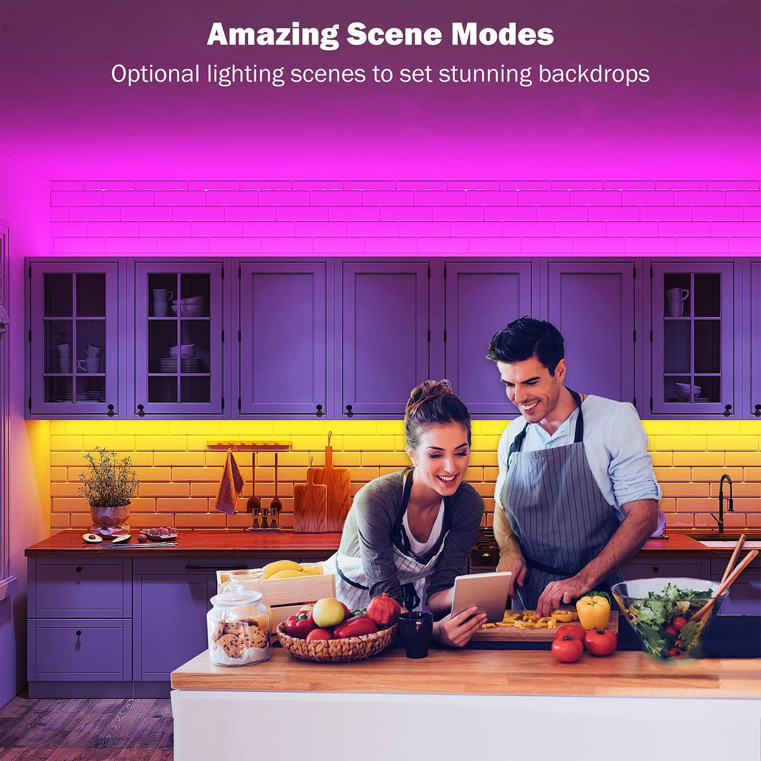 Amazing Scene Modes  
Optional lighting scenes to set stunning backdrops