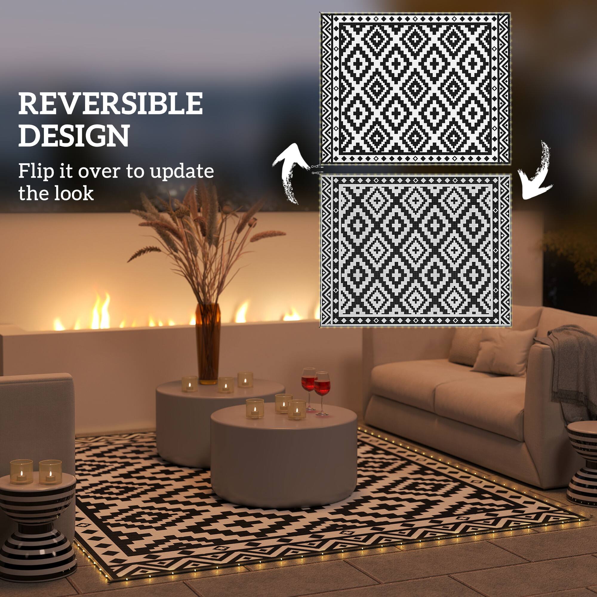 REVERSIBLE DESIGN  
Flip it over to update the look