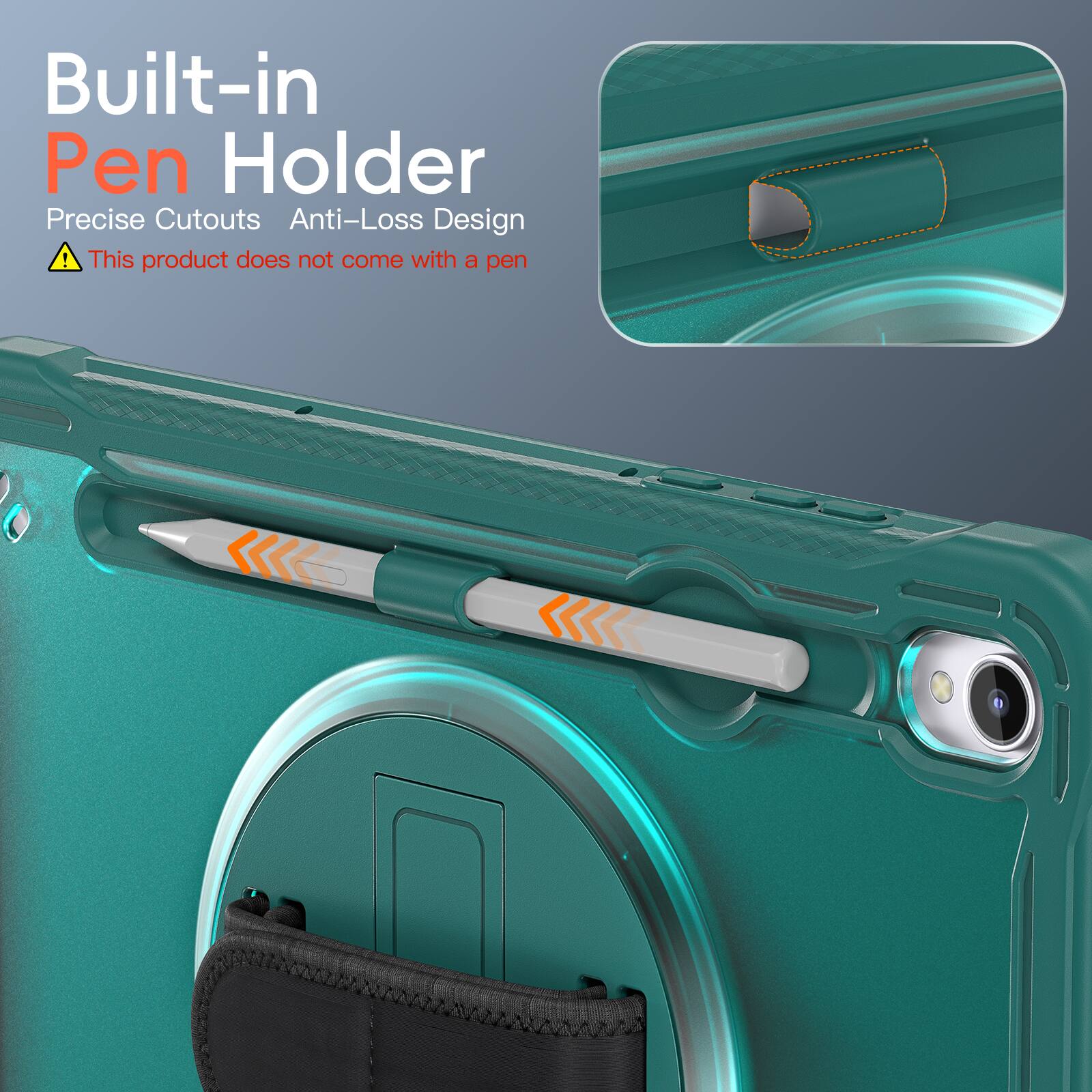Built-in Pen Holder  
Precise Cutouts  
Anti-Loss Design  
⚠️ This product does not come with a pen