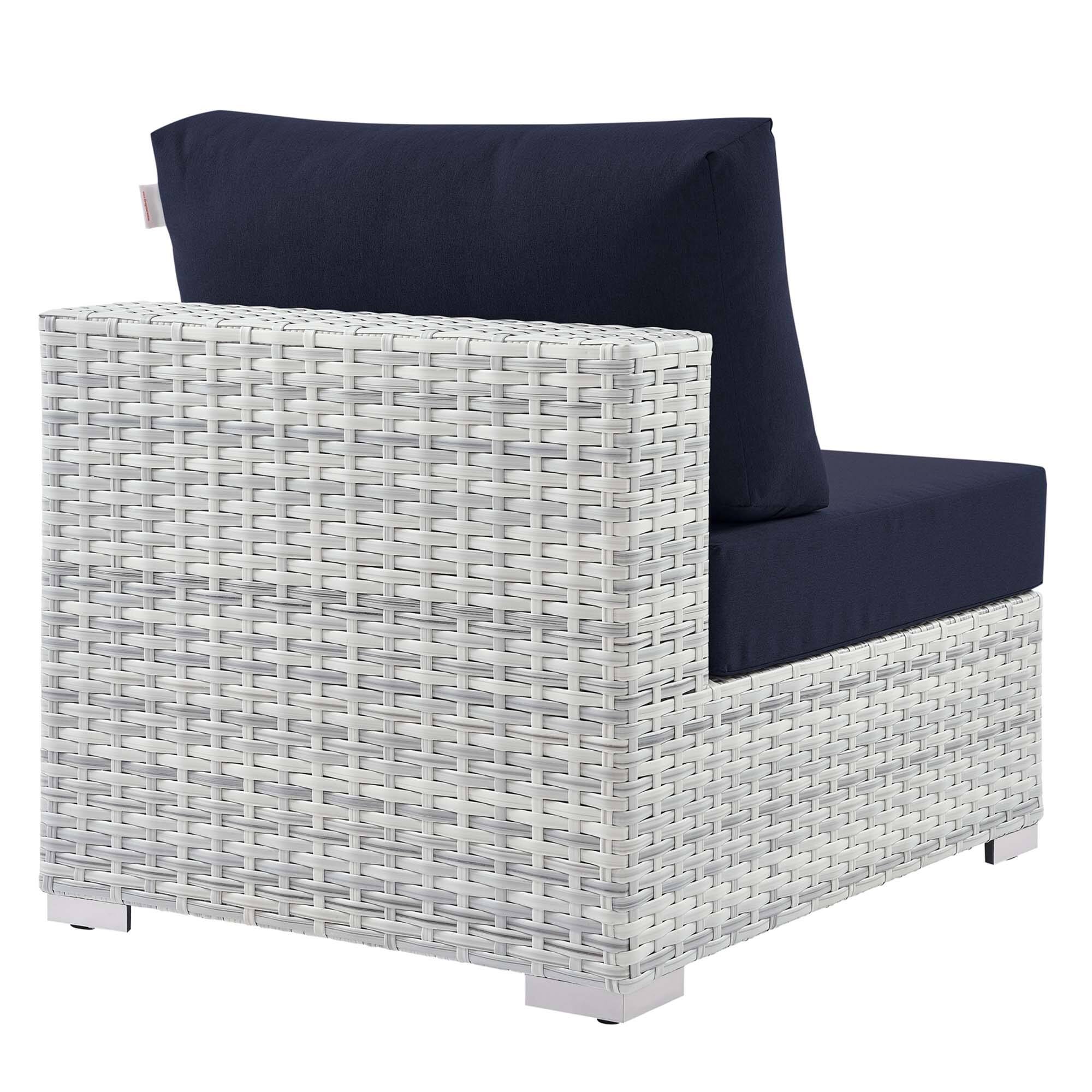 Alt View 2. Modway - Convene Outdoor Patio Armless Chair by Modway - Light Gray Navy.