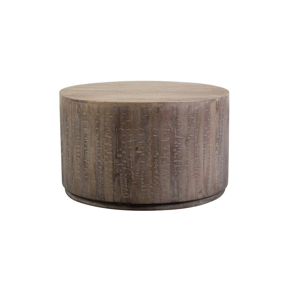 Alt View 1. Porter Designs - Drum Gray Wash Mango Wood Coffee Table - Gray.