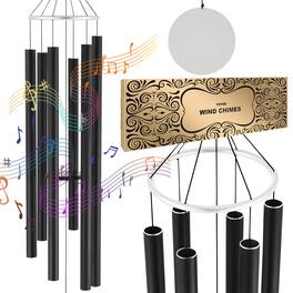 VEVOR - Wind Chimes for Outside, 66 in, Deep Tone Wind Chimes with 6 Tubes, Unique Large Memorial Wind Chimes for Anniversary - Black