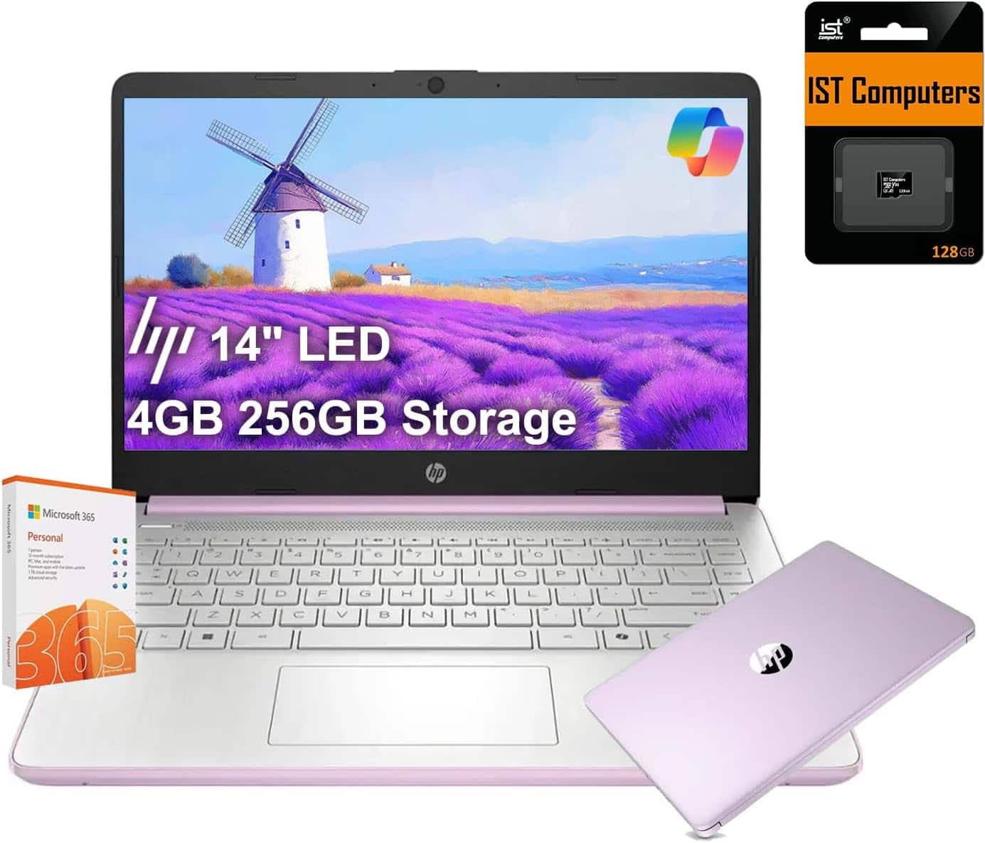 HP - 14 14" HD LED Ultra-Light Laptop - Intel N150 with 4GB Memory - 256GB storage - Windows 11 - Honey Lavender