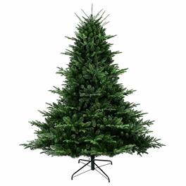 RYHNUYNE - 7FT Full-Shaped Christmas Tree, 2257 PE/PVC Mixed Needles Wide Base Hinged Structure Metal Stand Strong Support - Green