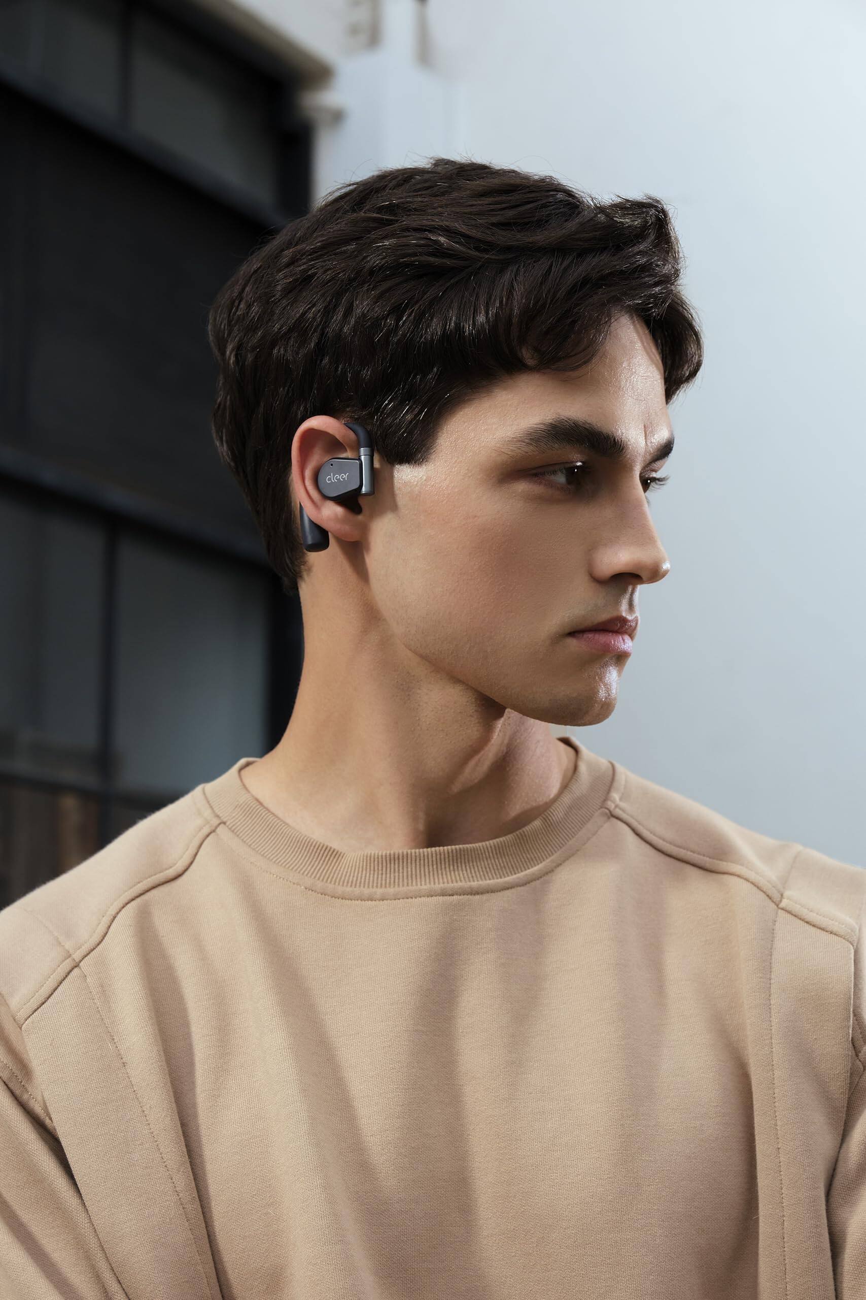 Alt View 7. Cleer - Cleer ARC II Open-Ear Wireless Headphones – Snapdragon Sound, 35Hr Playtime, IPX5, Clear Calls, Blue - Blue.