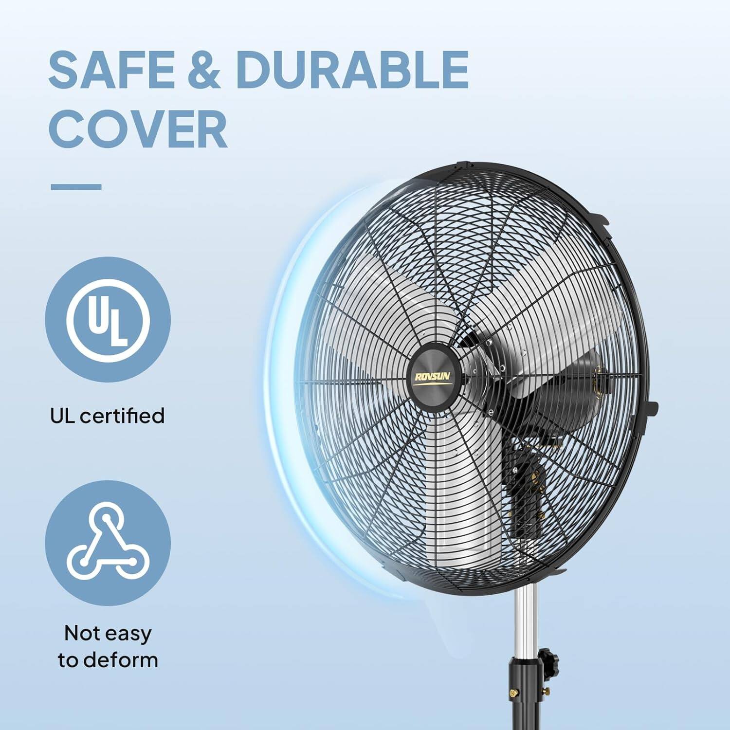 SAFE & DURABLE COVER

- UL certified
- Not easy to deform