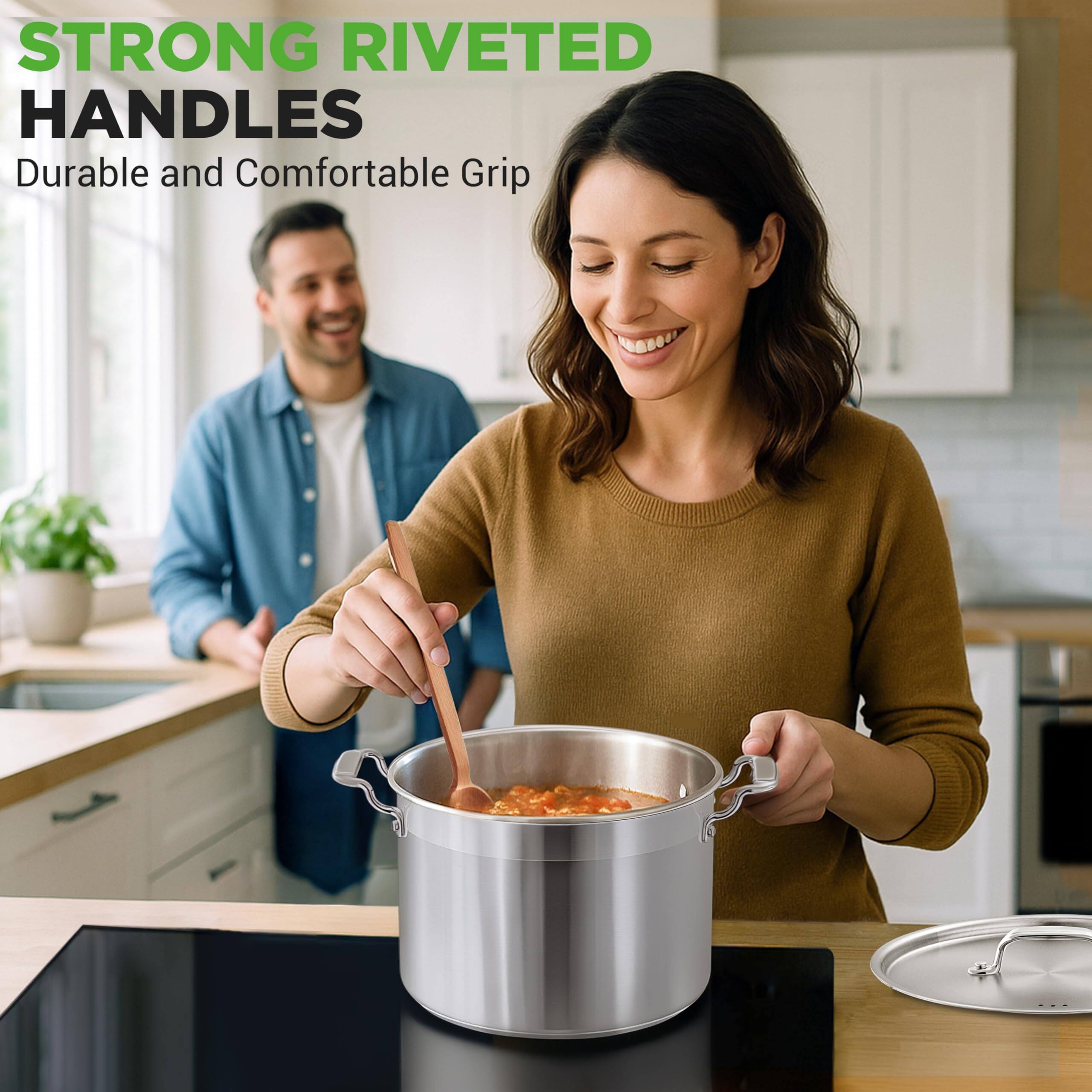 STRONG RIVETED HANDLES  
Durable and Comfortable Grip