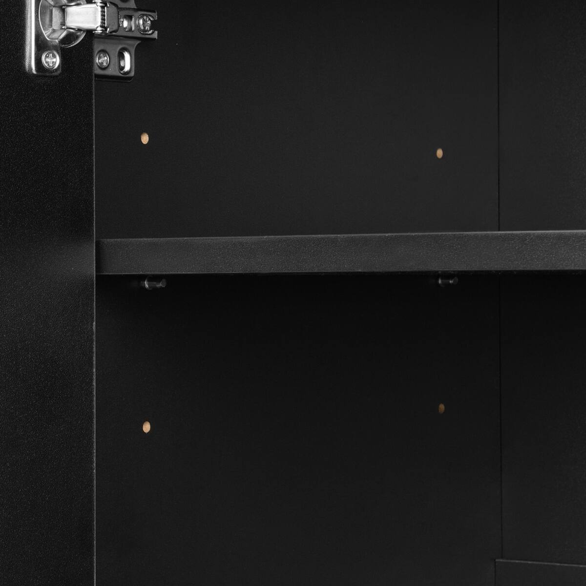 Alt View 8. Halitaa - Modern Shoe Storage Cabinet, Adjustable Shelves Shoe Rack Organizer with 4 Doors and 1 Drawer - Black.