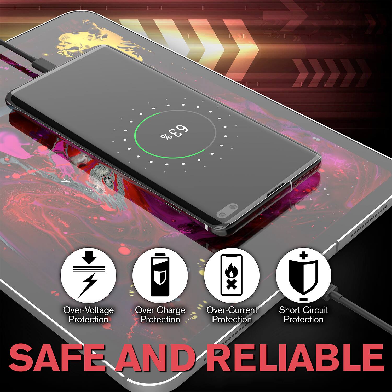 % 63  
Over-Voltage Protection  
Over Charge Protection  
Over-Current Protection  
Short Circuit Protection  
SAFE AND RELIABLE