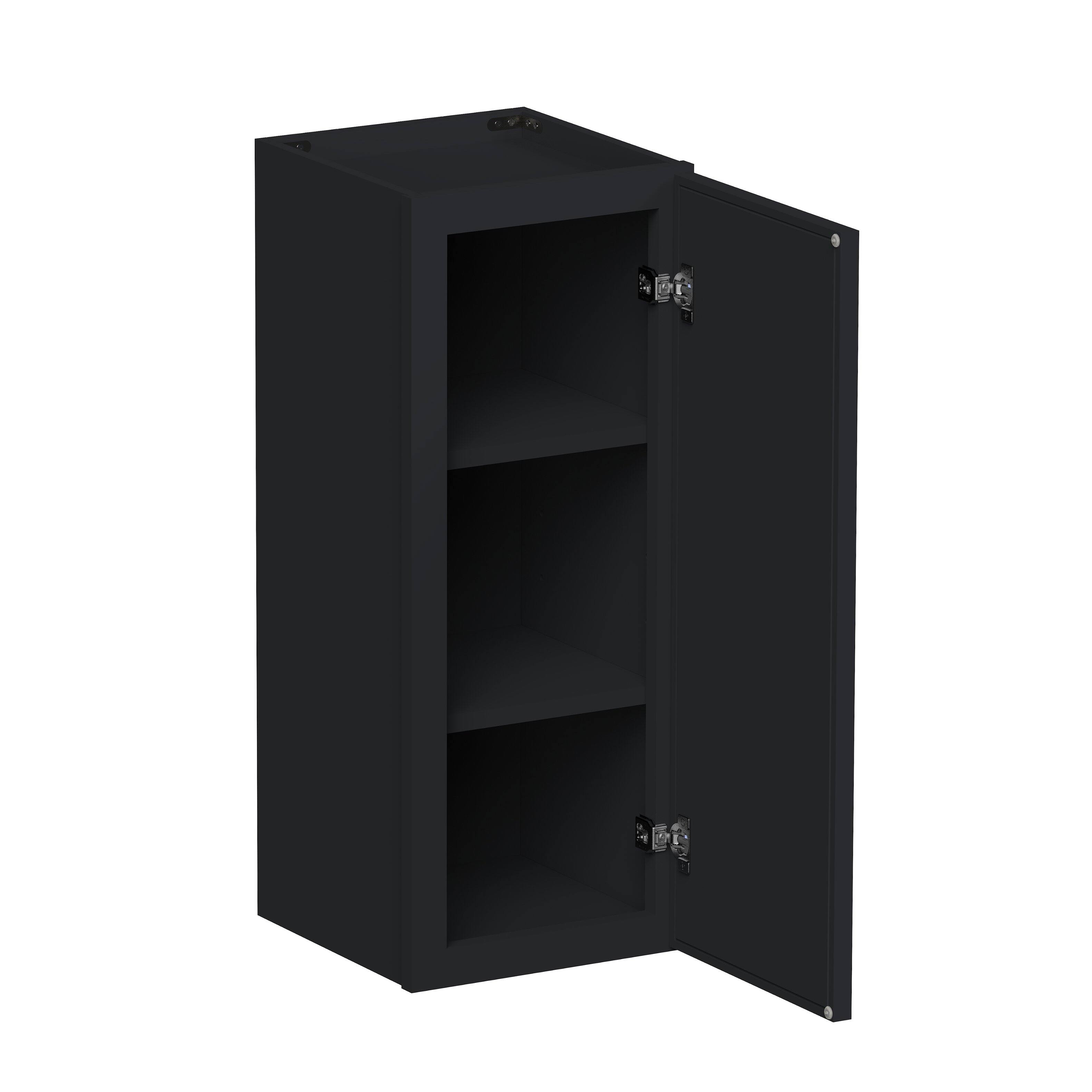 Angle. Boyel Living - 12-in W x 30-in H x 12-in D Shaker RTA Kitchen Wall Cabinet with Soft-Close - Black.