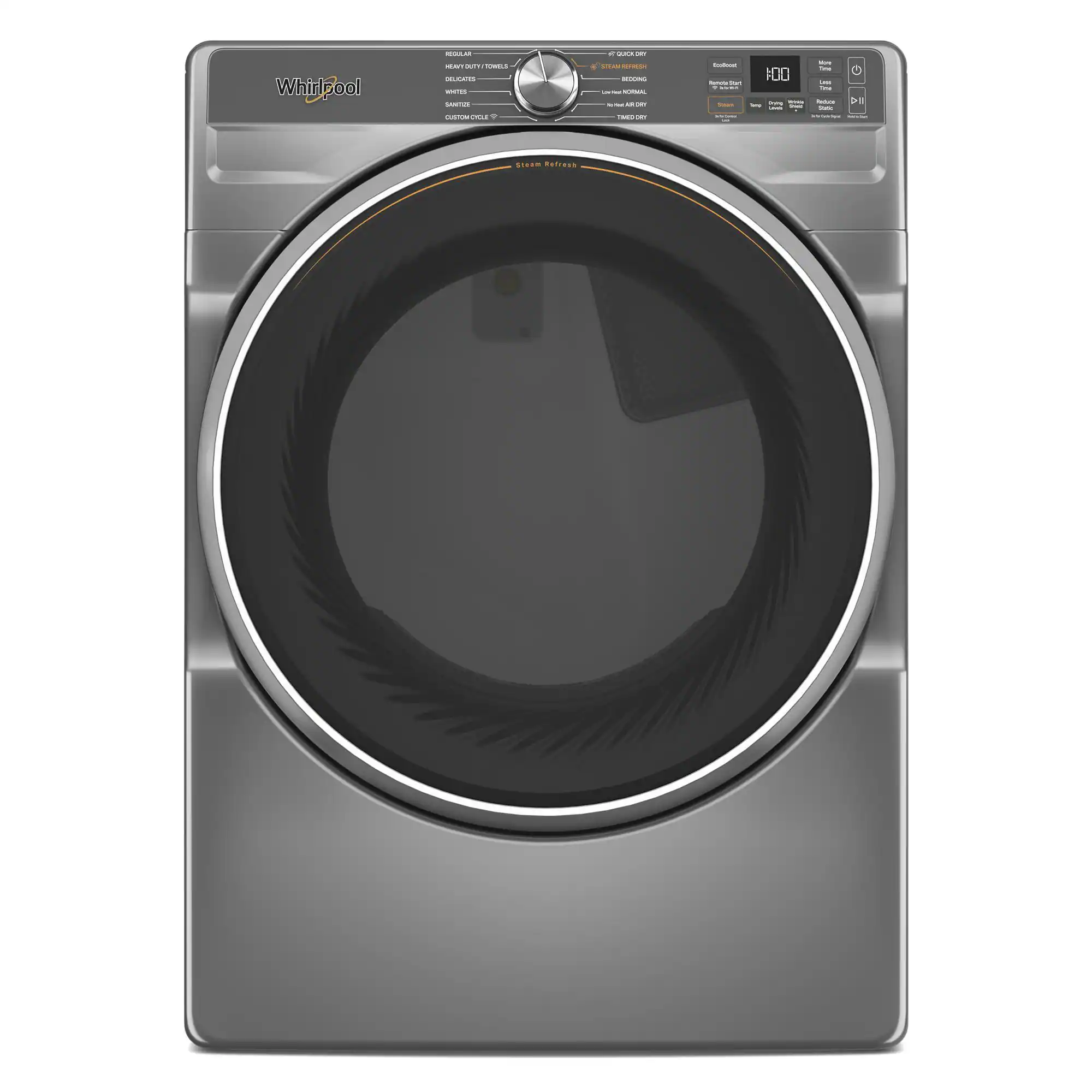 Whirlpool - 7.4 Cu. Ft. Stackable Smart Electric Dryer with Steam and Wrinkle Shield Option - Silver