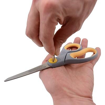 Alt View 1. Westcott - Titanium Bonded 8" Titanium Heavy Duty General Purpose Scissor, Pointed Tip, 2/Pack - Gray/Yellow.