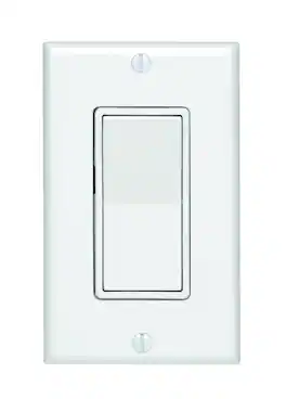 Leviton - 15 Amp Decora Standard Quiet Rocker Switch, Single-Pole, 5671-2W - White