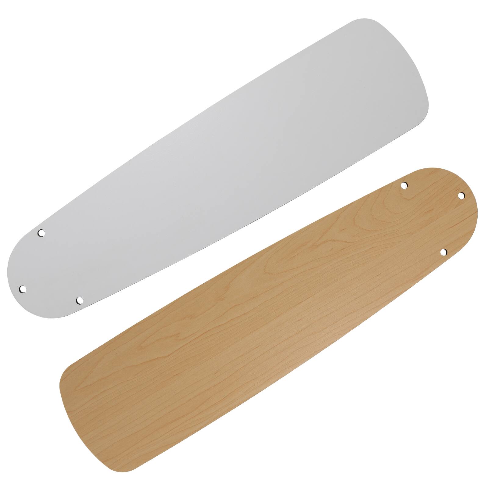 Alt View 1. Sofucor - 52'' Modern Ceiling Fan with Light, Downrod & Flush Mount, Quiet DC Motor, Dual Finish 5 Blades for Bedroom Living Room - White.