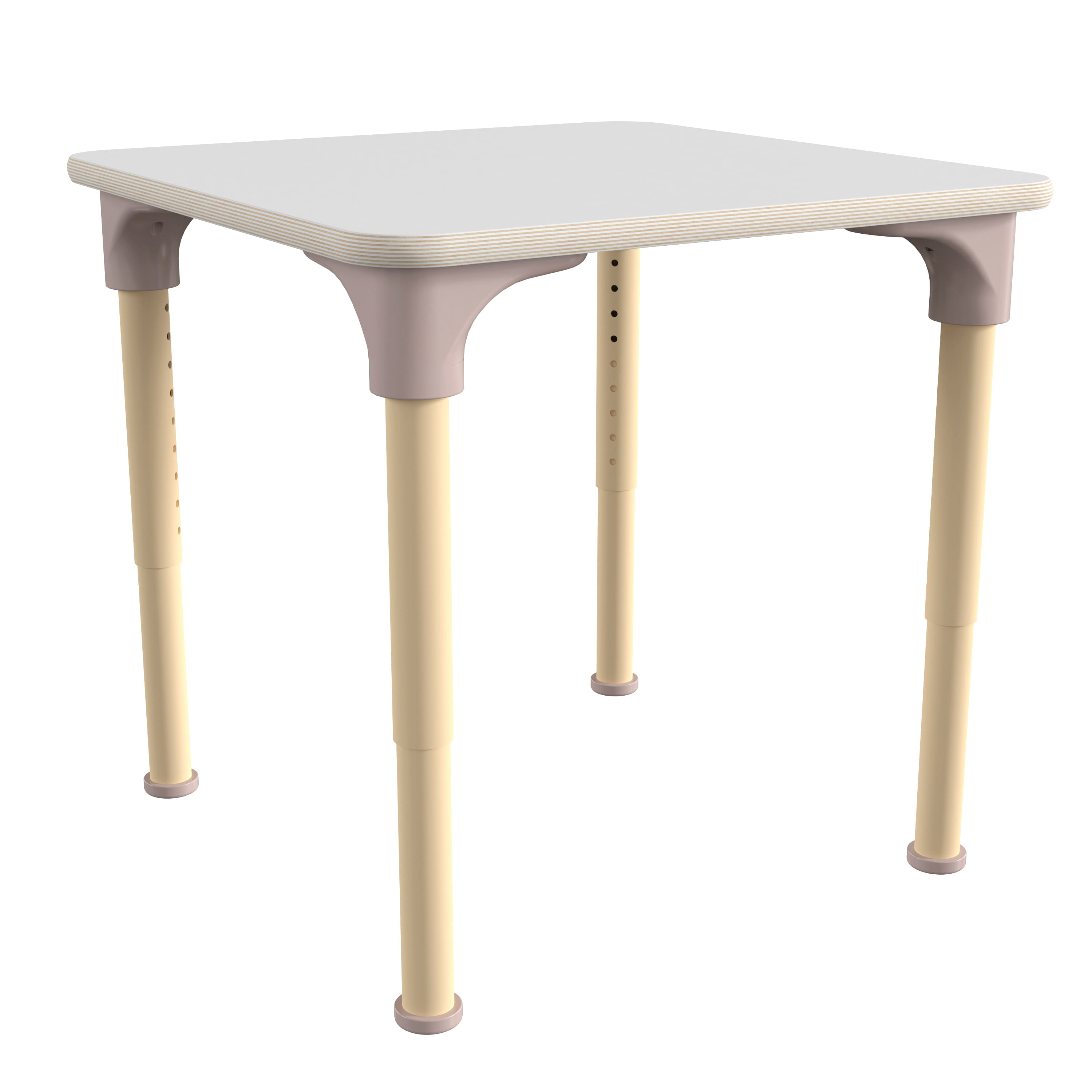 "Flash Furniture - Bright Beginnings 24"" Square Commercial Grade Wooden Adjustable Height Classroom Activity Table - Metal Legs Adjust From - White" price history on PriceWatchPro