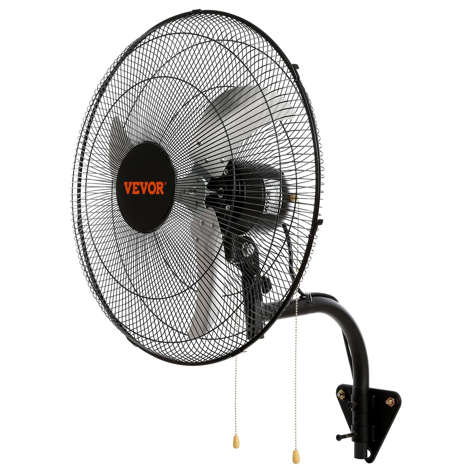 Alt View 5. VEVOR - Wall Mount Fan, 2 PCS 18 inch Oscillating, 3-speed High Velocity Max. 4000 CFM Industrial Wall Fan for Indoor,Commercial - Black.